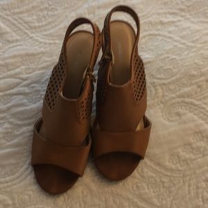Brown Heels with Side Zip Closure